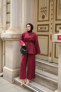 Basıc Keten Takım Bordo