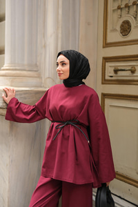 Basıc Keten Takım Bordo