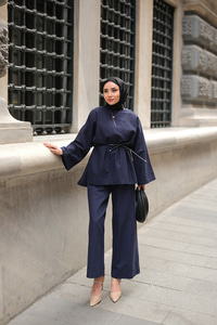 Basıc Keten Takım Lacivert