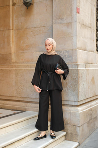 Basıc Keten Takım Siyah