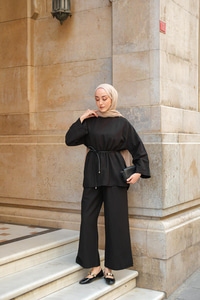 Basıc Keten Takım Siyah