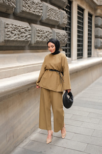 Basıc Keten Takım Yağ Yeşil