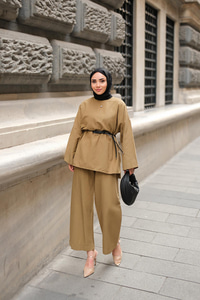 Basıc Keten Takım Yağ Yeşil