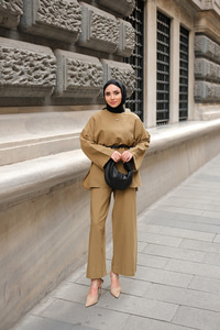 Basıc Keten Takım Yağ Yeşil