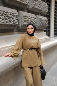 Basıc Keten Takım Yağ Yeşil