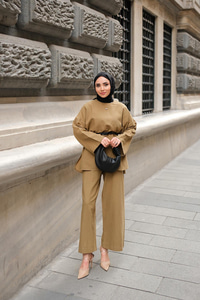 Basıc Keten Takım Yağ Yeşil