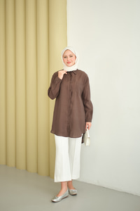 Basic Uzun Gömlek Kahverengi