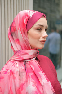 Batik Desen Soft Şal Bordo