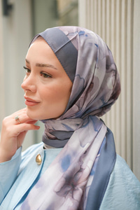 Batik Desen Soft Şal Füme