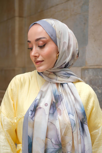 Batik Desen Soft Şal Gri