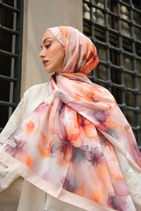 Batik Desen Soft Şal Somon