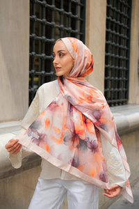 Batik Desen Soft Şal Somon