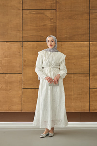 Bebe Yaka Dantel Detay Takım Beyaz