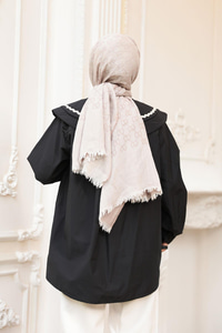 Bebe Yaka Şerit Detaylı Gömlek Siyah