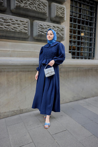 Bebe Yaka Üstü Lastikli Takım Lacivert