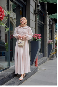 Bebe Yaka Üstü Lastikli Takım Pudra