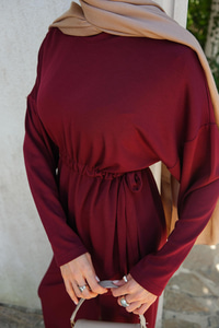 Bel Bağlama Detay İkili Takım Bordo