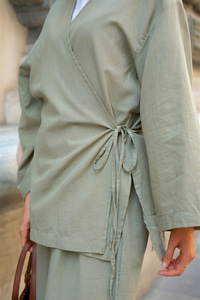 Bel Bağlama Detay İkili Takım Mint Yeşil