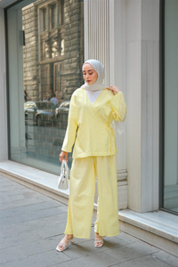 Bel Bağlama Detay İkili Takım Sarı