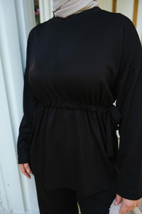 Bel Bağlama Detay İkili Takım Siyah