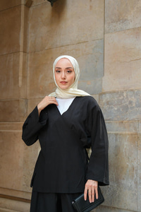 Bel Bağlama Detay İkili Takım Siyah