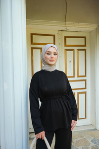 Bel Bağlama Detay İkili Takım Siyah