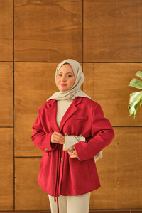 Bel Bağlamalı Blazer Süet Ceket Bordo