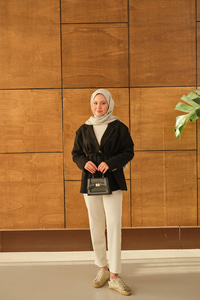 Bel Bağlamalı Blazer Süet Ceket Siyah