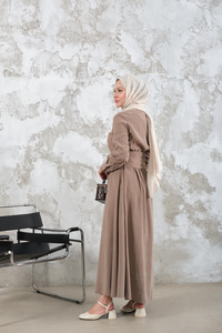 Bel Bağlamalı  Elbise Taş