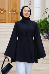 Bel Bağlamalı Gömlek Siyah