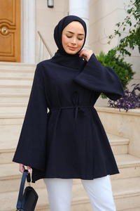 Bel Bağlamalı Gömlek Siyah