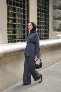 Bel Bağlamalı İkili Takım Antrasit