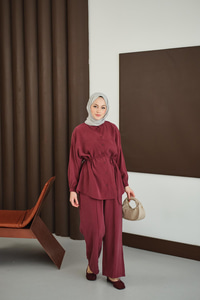 Bel Bağlamalı İkili Takım Bordo