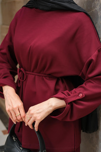 Bel Bağlamalı İkili Takım Bordo
