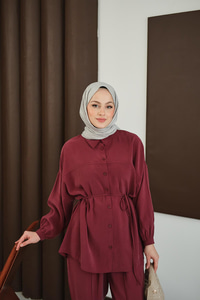 Bel Bağlamalı İkili Takım Bordo