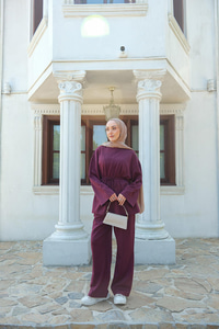 Bel Bağlamalı İkili Takım Bordo