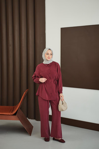 Bel Bağlamalı İkili Takım Bordo