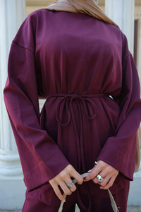 Bel Bağlamalı İkili Takım Bordo