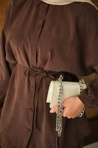 Bel Bağlamalı İkili Takım Kahverengi