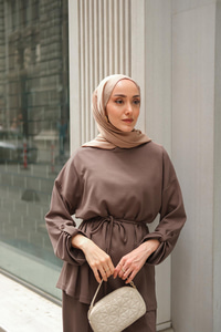 Bel Bağlamalı İkili Takım Kahverengi