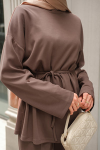 Bel Bağlamalı İkili Takım Kahverengi