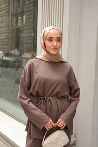 Bel Bağlamalı İkili Takım Kahverengi