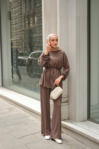 Bel Bağlamalı İkili Takım Kahverengi