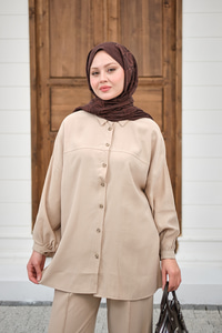 Bel Bağlamalı İkili Takım Krem