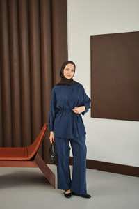 Bel Bağlamalı İkili Takım Lacivert