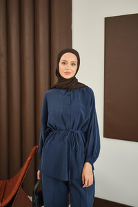 Bel Bağlamalı İkili Takım Lacivert