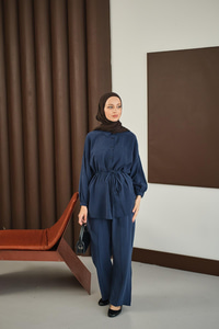 Bel Bağlamalı İkili Takım Lacivert