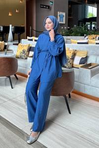 Bel Bağlamalı İkili Takım Mavi