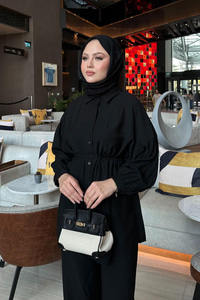 Bel Bağlamalı İkili Takım Siyah