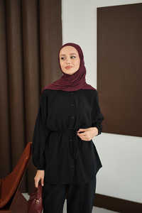 Bel Bağlamalı İkili Takım Siyah